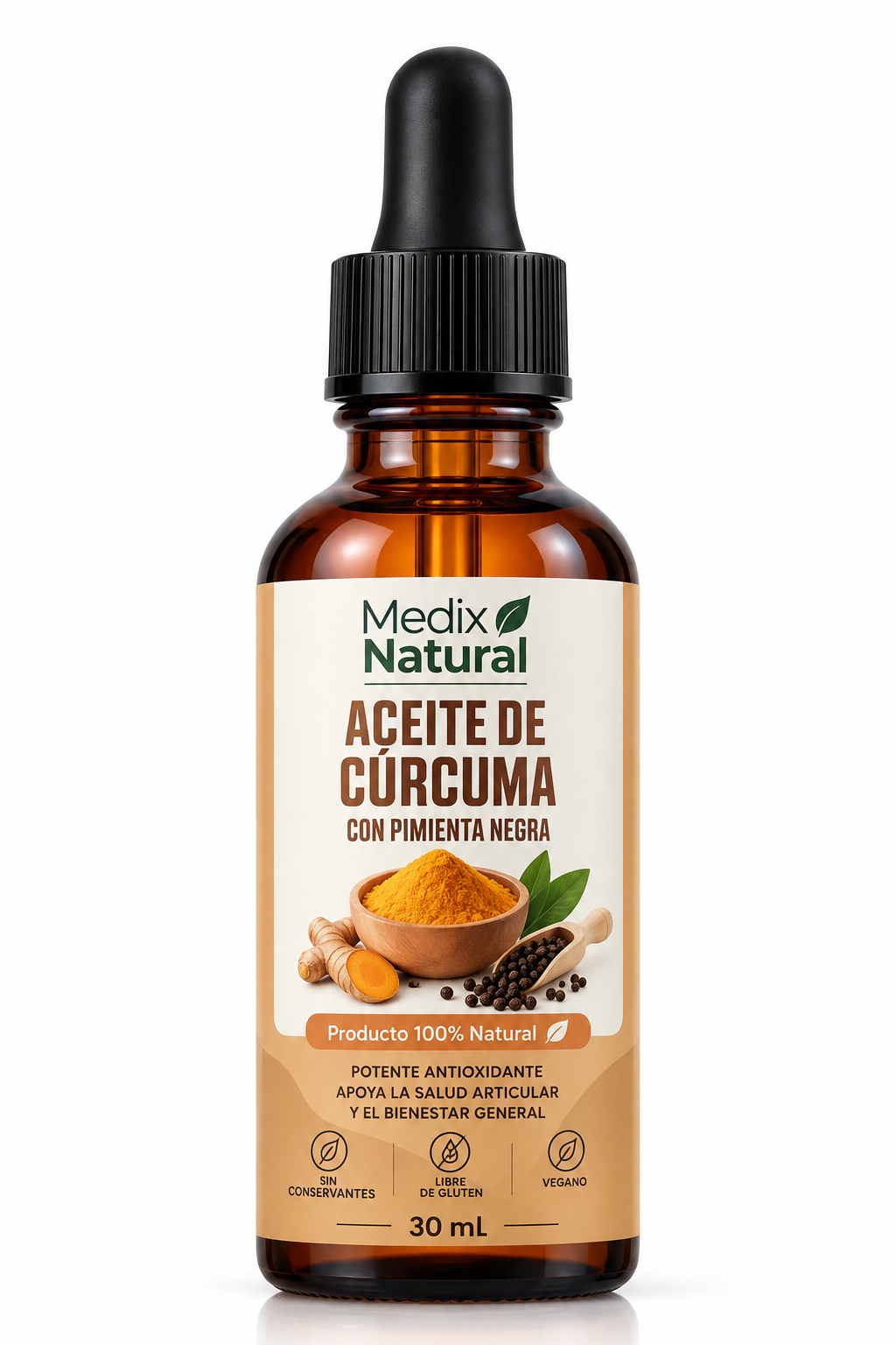 Aceite de c&uacute;rcuma y pimienta 30ml